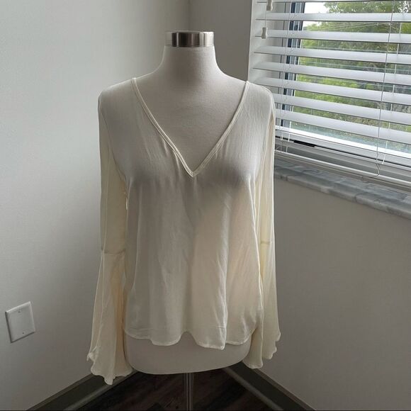 Nwt Jack BB Dakota Ivory Crepe Bell Sleeve - Picture 3 of 11